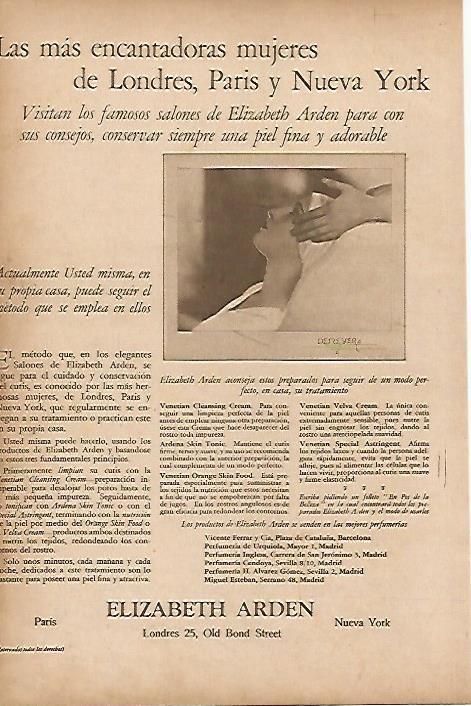LAMINA BLANCO Y NEGRO 7873: Publicidad de Elisabeth Arden