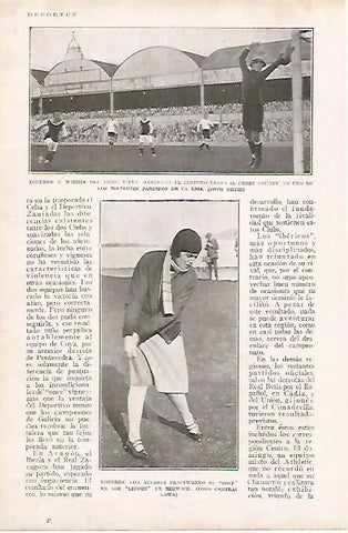 LAMINA BLANCO Y NEGRO 7890: Lili Alvarez practicando golf