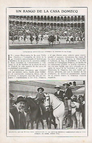 LAMINA BLANCO Y NEGRO 7902: Belmonte como rejoneador