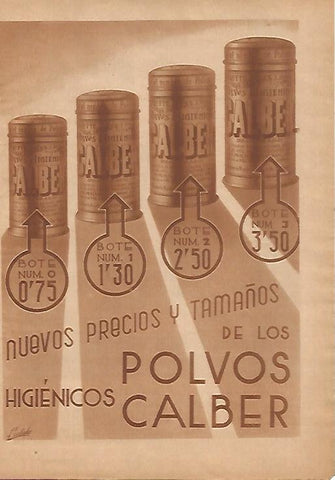 LAMINA BLANCO Y NEGRO 7910: Publicidad de Polvos Calber