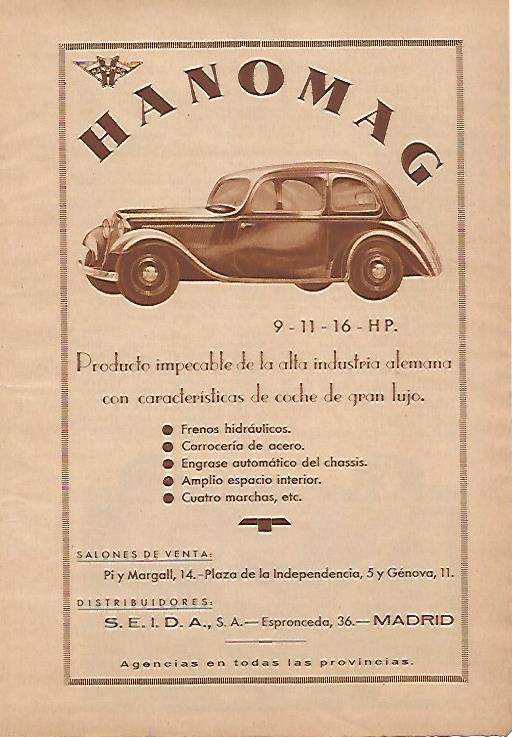 LAMINA BLANCO Y NEGRO 7911: Publicidad de Hanomag