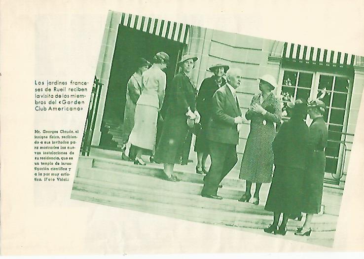 LAMINA BLANCO Y NEGRO 7916: Miembros del Garden Club Americano en Francia