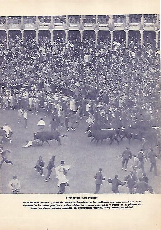 LAMINA BLANCO Y NEGRO 7922: Encierro de San Fermin del 7 de julio de 1936