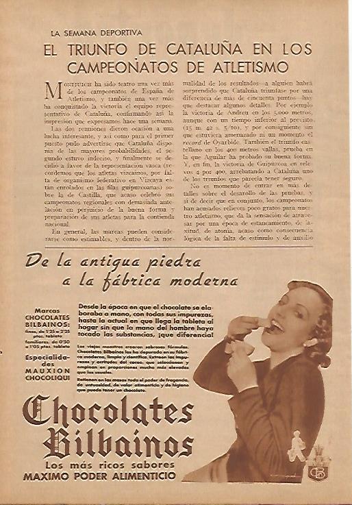 LAMINA BLANCO Y NEGRO 7923: Publicidad de Chocolates Bilbainos