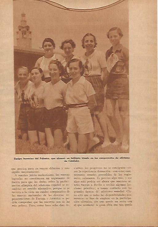 LAMINA BLANCO Y NEGRO 7924: Equipo femenino del Palestra campeonas de  Cataluña