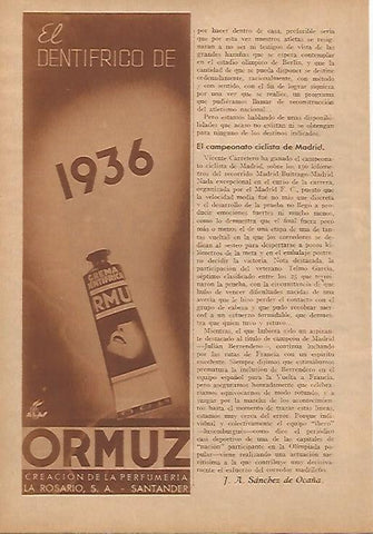 LAMINA BLANCO Y NEGRO 7925: Publicidad del dentifrico Ormuz