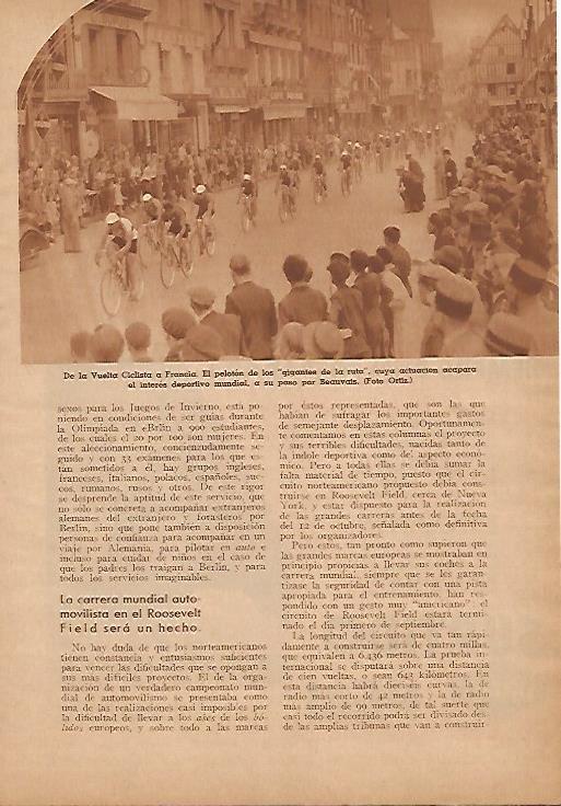 LAMINA BLANCO Y NEGRO 7928: Tour de Francia de 1936