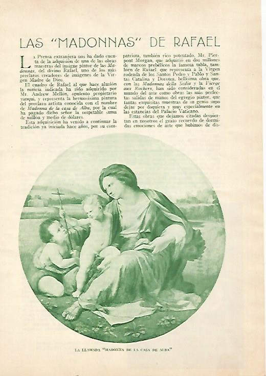 LAMINA BLANCO Y NEGRO 7931: Madonna de la Casa de Alba por Rafael