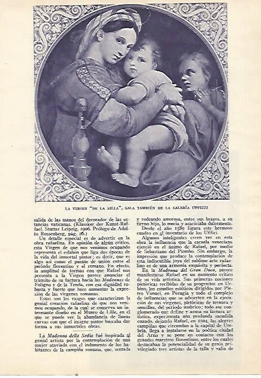 LAMINA BLANCO Y NEGRO 7932: La Virgen de la Silla por Rafael