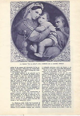 LAMINA BLANCO Y NEGRO 7932: La Virgen de la Silla por Rafael