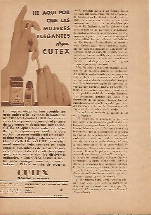 LAMINA BLANCO Y NEGRO 7970: Publicidad de Cutex