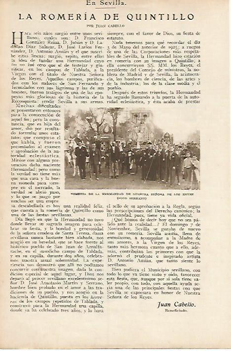 LAMINA BLANCO Y NEGRO 7981: La romeria del Quintillo de Sevilla