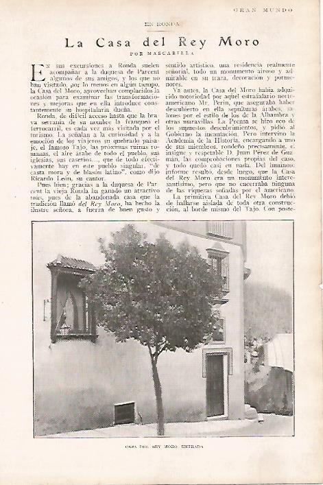 LAMINA BLANCO Y NEGRO 7994: Casa del rey moro en Ronda