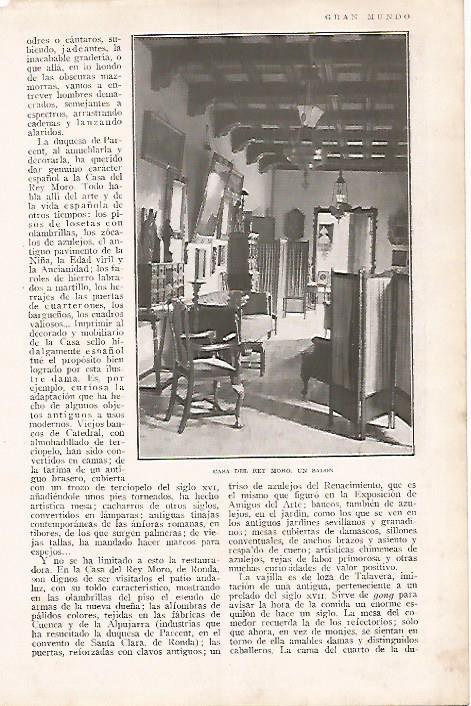 LAMINA BLANCO Y NEGRO 7995: Salon de la Casa del Rey Moro en Ronda