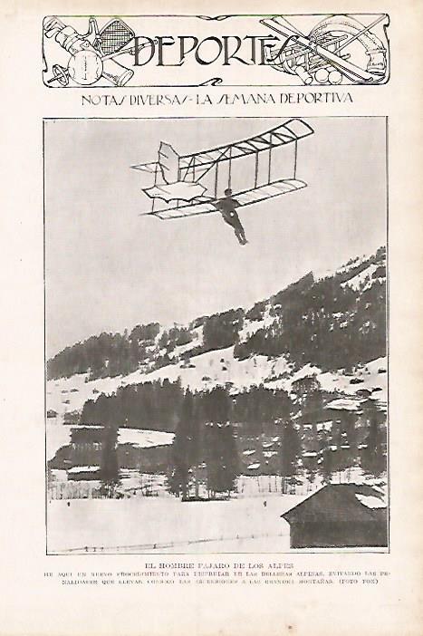 LAMINA BLANCO Y NEGRO 7997: El hombre pajaro de los Alpes foto de Fox
