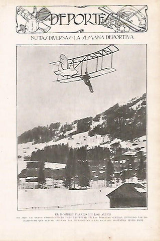 LAMINA BLANCO Y NEGRO 7997: El hombre pajaro de los Alpes foto de Fox