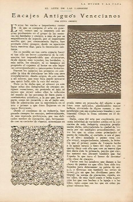 LAMINA BLANCO Y NEGRO 8010: Encajes antiguos Venecianos