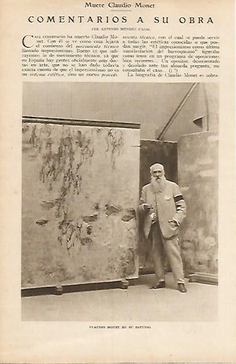 LAMINA BLANCO Y NEGRO 8012: Claudio Monet en su estudio