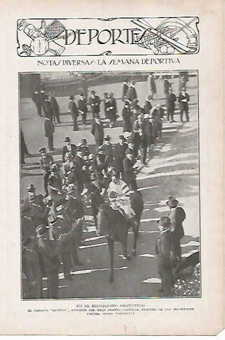LAMINA BLANCO Y NEGRO 8033: Caballo Quemao ganador del Gran Premio Nacional de Argentina