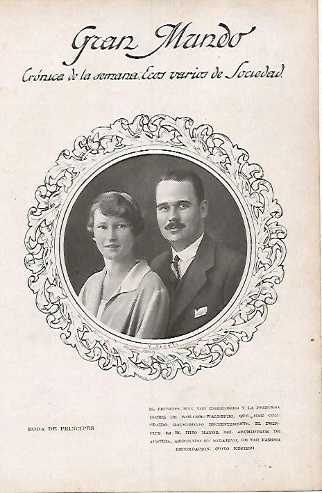 LAMINA BLANCO Y NEGRO 8038: Principe Max de Austria y Princesa Isabel