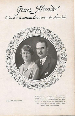 LAMINA BLANCO Y NEGRO 8038: Principe Max de Austria y Princesa Isabel