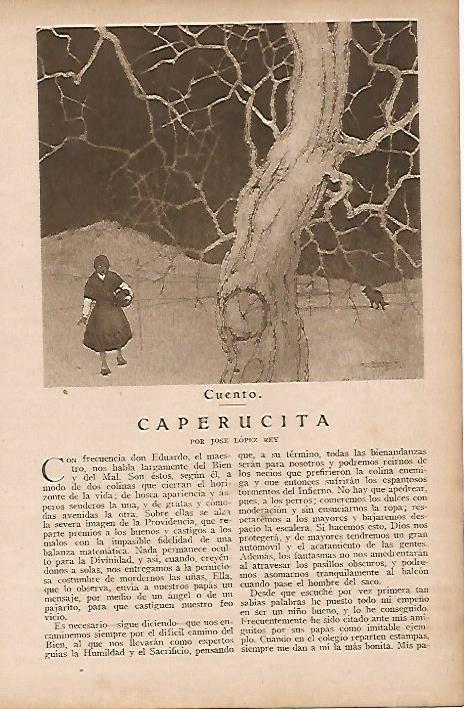 LAMINA BLANCO Y NEGRO 8052: Caperucita por Jose Lopez y dibujo de Ramos