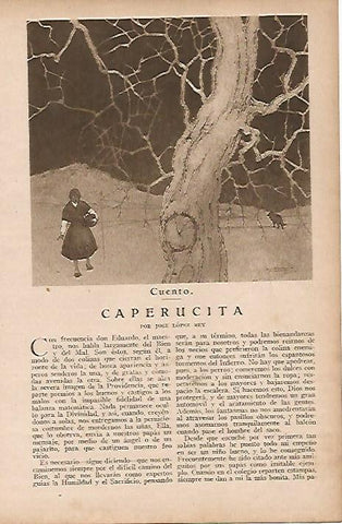 LAMINA BLANCO Y NEGRO 8052: Caperucita por Jose Lopez y dibujo de Ramos