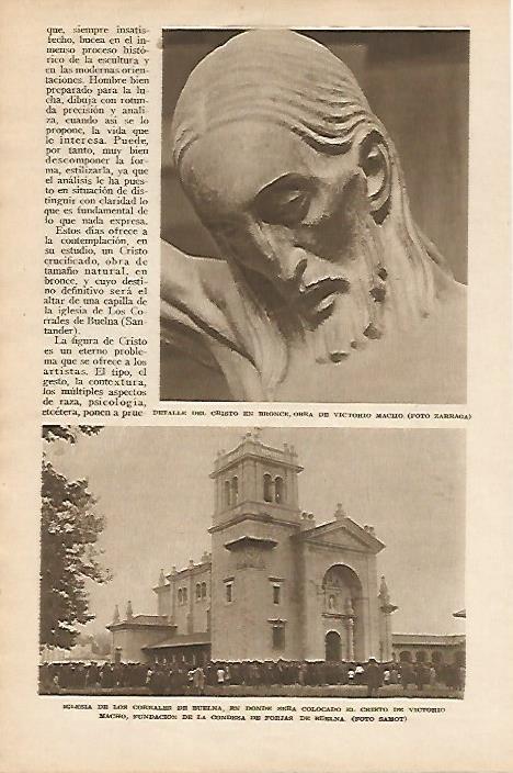 LAMINA BLANCO Y NEGRO 8064: Cristo escultura de Victorio Macho