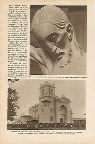LAMINA BLANCO Y NEGRO 8064: Cristo escultura de Victorio Macho