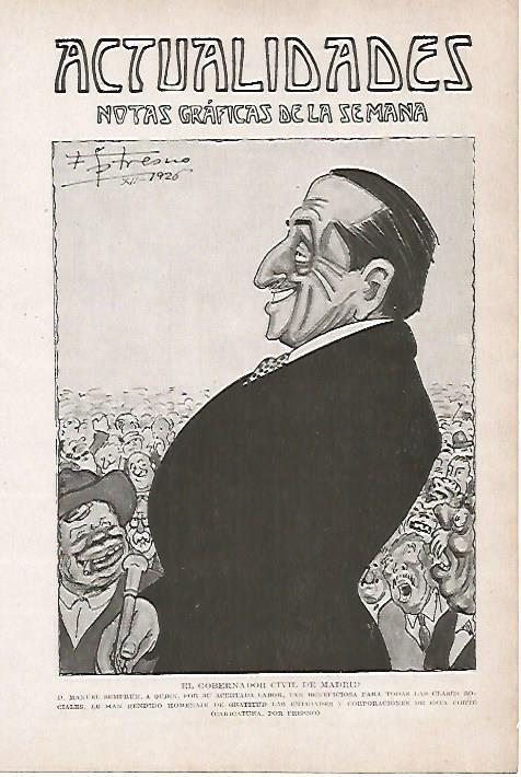 LAMINA BLANCO Y NEGRO 8077: Caricatura de Fresno