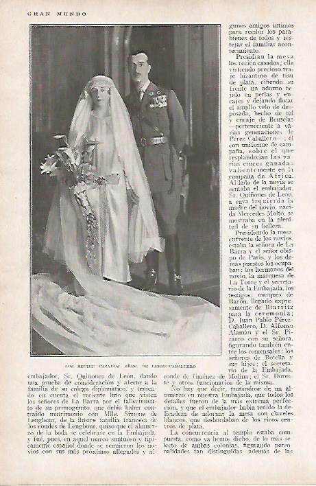 LAMINA BLANCO Y NEGRO 8083: Boda de Perez Caballero