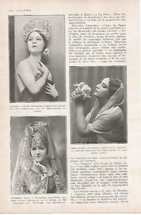 LAMINA BLANCO Y NEGRO 8091: Conchita Piquer Celia Gamez y Rosaleda
