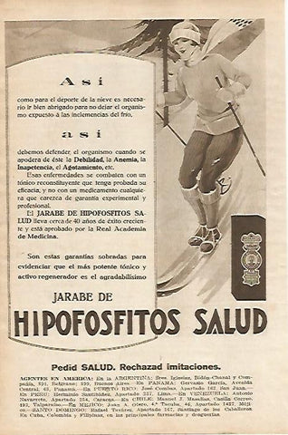 LAMINA BLANCO Y NEGRO 8102: Publicidad de Jarabe Hipofosfitos Salud