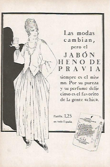LAMINA BLANCO Y NEGRO 8121: Publicidad de Jabon Heno de Pravia