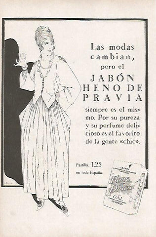 LAMINA BLANCO Y NEGRO 8121: Publicidad de Jabon Heno de Pravia