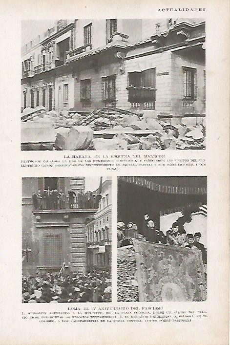LAMINA BLANCO Y NEGRO 8125: Malecon de LA Habana y Aniversario del Fascismo en Roma