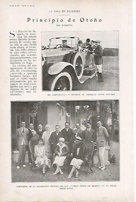 LAMINA BLANCO Y NEGRO 8129: Exposicion de Maeztu en la Villa Etche-Marie