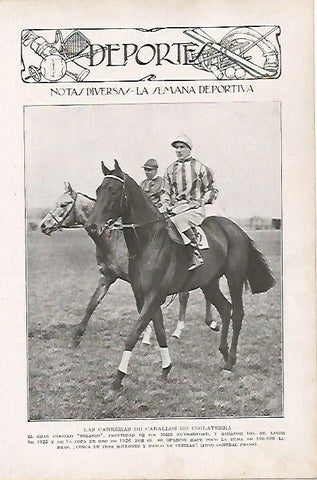 LAMINA BLANCO Y NEGRO 8131: Carreras de caballos en Inglaterra
