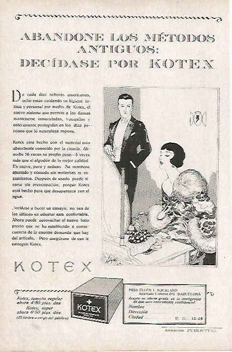 LAMINA BLANCO Y NEGRO 8144: Publicidad de Kotex