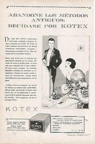 LAMINA BLANCO Y NEGRO 8144: Publicidad de Kotex