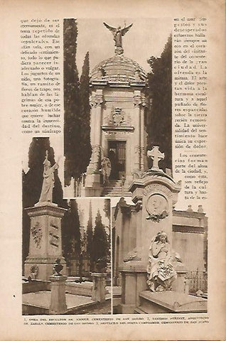 LAMINA BLANCO Y NEGRO 8151: Mausoleos del Cementerio de San Isidro