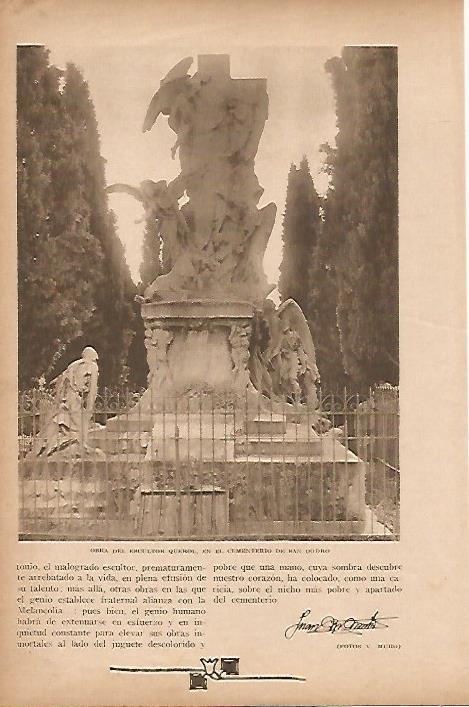 LAMINA BLANCO Y NEGRO 8152:  Obra de Querol en el cementerio de San Isidro