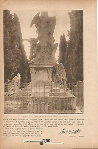 LAMINA BLANCO Y NEGRO 8152:  Obra de Querol en el cementerio de San Isidro