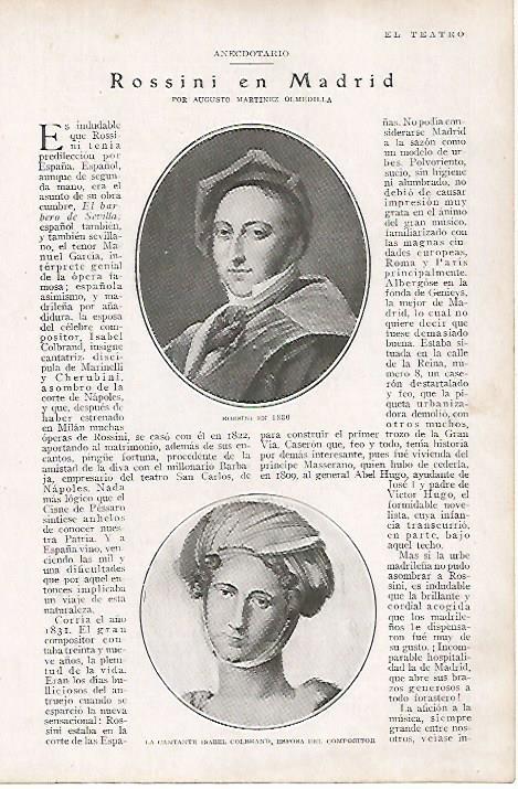 LAMINA BLANCO Y NEGRO 8180: Rossini en Madrid