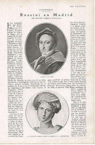 LAMINA BLANCO Y NEGRO 8180: Rossini en Madrid