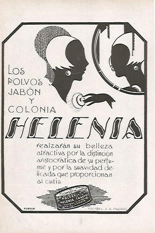 LAMINA BLANCO Y NEGRO 8187: Publicidad de Jabon y Colonia Helenia