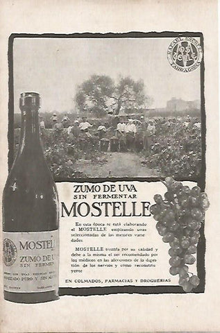 LAMINA BLANCO Y NEGRO 8190: Publicidad de Zumo de uva Mostelle