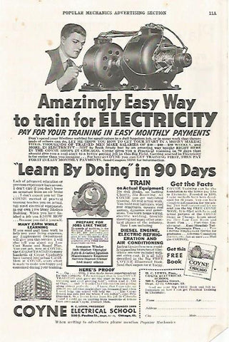 LAMINA 8196: Publicidad de Coyne Electrical School of Chicago