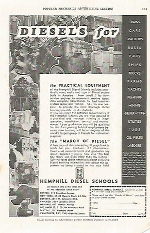 LAMINA 8197: Publicidad de Hemphill Diesel Schools