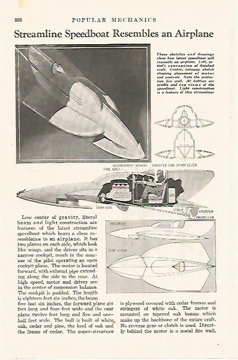 LAMINA 8255: Streamline Speedboat Resembles in Airplane